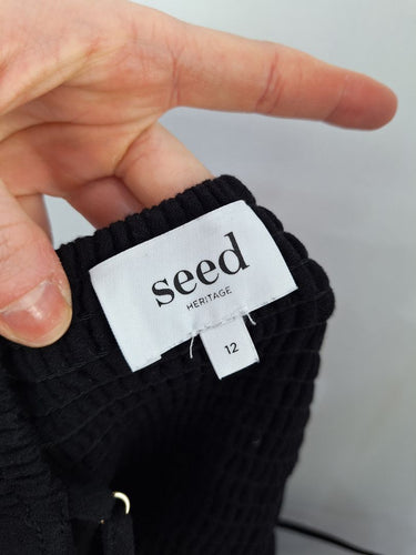 Second-Hand - Seed Flowy Tie Front Cotton Dress Size 12 - SwapUp