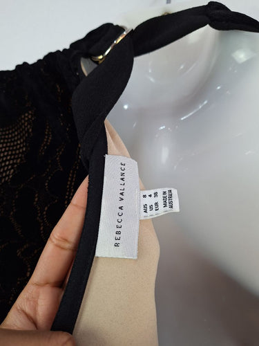 Second-Hand - Rebecca Vallance Daring Velvet Lace Dress Size 8 - SwapUp