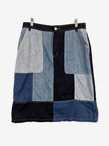 Gorman Mixed Wash Denim Panelled Skirt Size 16