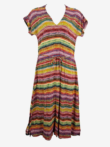 Elk Technicolour V Neck Maxi Dress Size 12