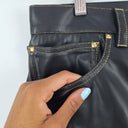 Second-Hand - Just Cavalli Slim Faux Leather Contrast Stitch Pants Size 14 - SwapUp