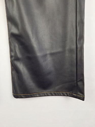 Second-Hand - Just Cavalli Slim Faux Leather Contrast Stitch Pants Size 14 - SwapUp