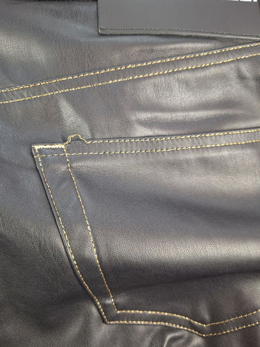 Second-Hand - Just Cavalli Slim Faux Leather Contrast Stitch Pants Size 14 - SwapUp