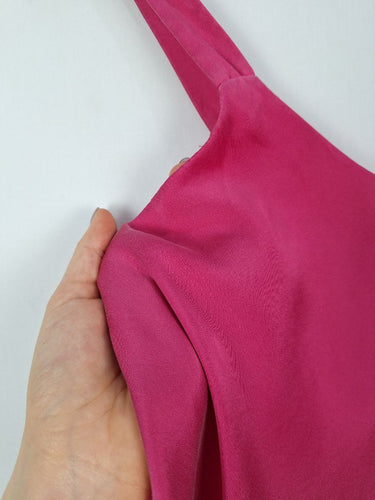 Second-Hand - Witchery Bubblegum Pink Silk Tank Top Size 10 - SwapUp