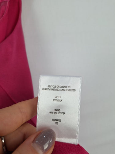 Second-Hand - Witchery Bubblegum Pink Silk Tank Top Size 10 - SwapUp