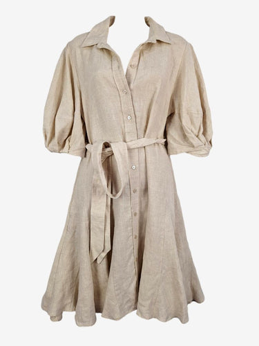 Witchery Oat French Linen Summer Dress Size 10