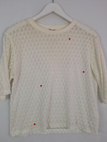 Second-Hand - Kenzo Semi Sheer Petal Mesh Top Size M - SwapUp