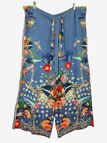 Camilla Blue Sky Blossom Paper Bag Waist Pants One Size