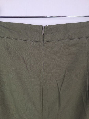 Second-Hand - Atmos & Here Khaki Tiered Swing Skirt Size 16 - SwapUp