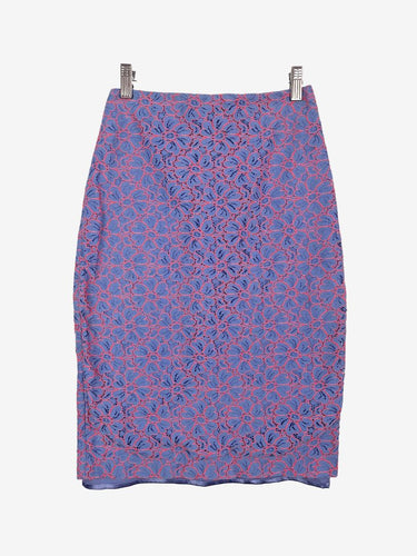 Gorman Neon Pink Floral Lace Skirt Size 8