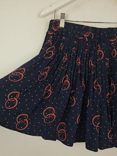Second-Hand - Country Road Ring Patterned Pleated Skirt Size 6 - SwapUp