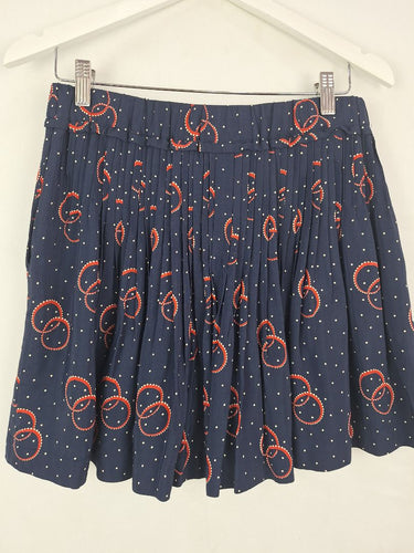 Second-Hand - Country Road Ring Patterned Pleated Skirt Size 6 - SwapUp
