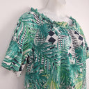 Second-Hand - Solito Tropical Cotton Off The Shoulder Mini Dress Size M - SwapUp