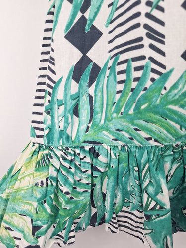 Second-Hand - Solito Tropical Cotton Off The Shoulder Mini Dress Size M - SwapUp