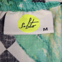 Second-Hand - Solito Tropical Cotton Off The Shoulder Mini Dress Size M - SwapUp