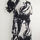 Second-Hand - Liz Jordan Wavy Marble Monochrome Midi Dress Size M - SwapUp