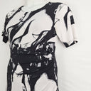Second-Hand - Liz Jordan Wavy Marble Monochrome Midi Dress Size M - SwapUp