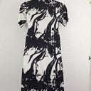 Second-Hand - Liz Jordan Wavy Marble Monochrome Midi Dress Size M - SwapUp