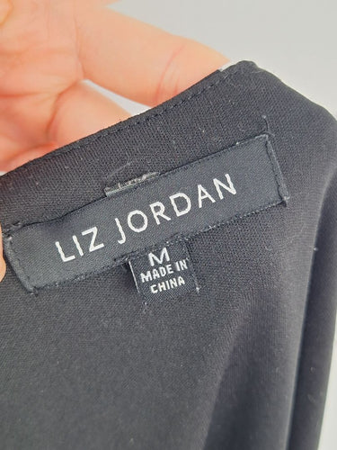 Second-Hand - Liz Jordan Wavy Marble Monochrome Midi Dress Size M - SwapUp