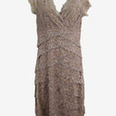 Second-Hand - Grace Hill Taupe Luxe Lace Midi Dress Size 10 - SwapUp