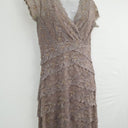 Second-Hand - Grace Hill Taupe Luxe Lace Midi Dress Size 10 - SwapUp