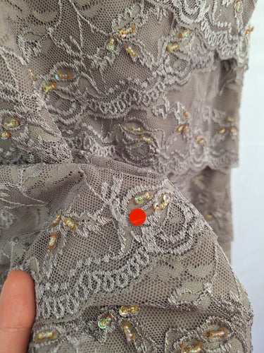 Second-Hand - Grace Hill Taupe Luxe Lace Midi Dress Size 10 - SwapUp