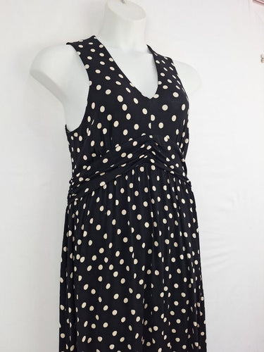 Second-Hand - Laura Ashley Polka Dot Mesh V Neck Swing Dress Size 12 - SwapUp