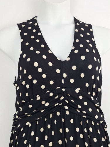 Second-Hand - Laura Ashley Polka Dot Mesh V Neck Swing Dress Size 12 - SwapUp
