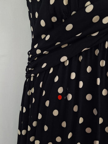 Second-Hand - Laura Ashley Polka Dot Mesh V Neck Swing Dress Size 12 - SwapUp