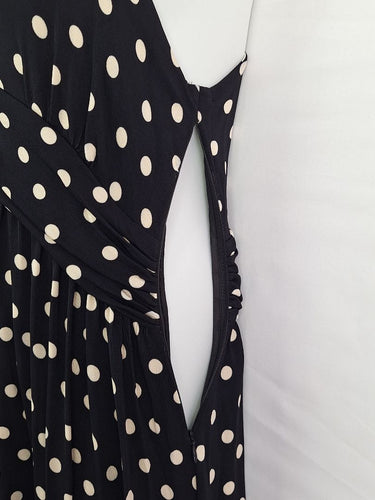 Second-Hand - Laura Ashley Polka Dot Mesh V Neck Swing Dress Size 12 - SwapUp