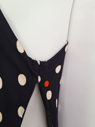 Second-Hand - Laura Ashley Polka Dot Mesh V Neck Swing Dress Size 12 - SwapUp
