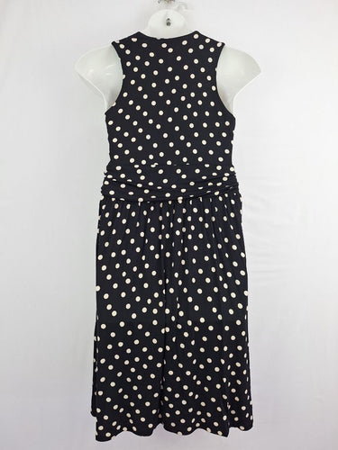 Second-Hand - Laura Ashley Polka Dot Mesh V Neck Swing Dress Size 12 - SwapUp