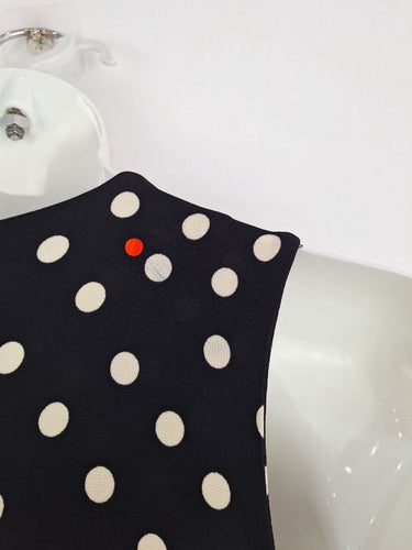 Second-Hand - Laura Ashley Polka Dot Mesh V Neck Swing Dress Size 12 - SwapUp