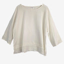 Second-Hand - Cali&Co Crisp Linen Blend Layered Raw Edge Top Size S - SwapUp