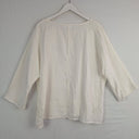 Second-Hand - Cali&Co Crisp Linen Blend Layered Raw Edge Top Size S - SwapUp