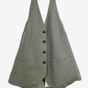 Second-Hand - Unison Sage Stone Halter Neck Button Top Size 12 - SwapUp