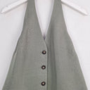 Second-Hand - Unison Sage Stone Halter Neck Button Top Size 12 - SwapUp