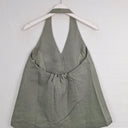 Second-Hand - Unison Sage Stone Halter Neck Button Top Size 12 - SwapUp