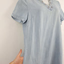 Second-Hand - Blue Illusion Light Wash Grommet Breezy Mini Dress Size XL - SwapUp