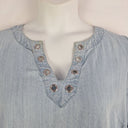 Second-Hand - Blue Illusion Light Wash Grommet Breezy Mini Dress Size XL - SwapUp