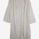 Second-Hand - Blue Illusion Sheer Leafy Beach Kimono Size M - SwapUp
