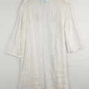 Second-Hand - Blue Illusion Sheer Leafy Beach Kimono Size M - SwapUp