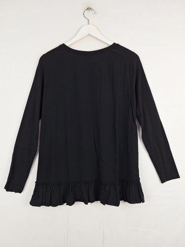 Second-Hand - Seed Frill Detail Long Sleeve Top Size XS - SwapUp
