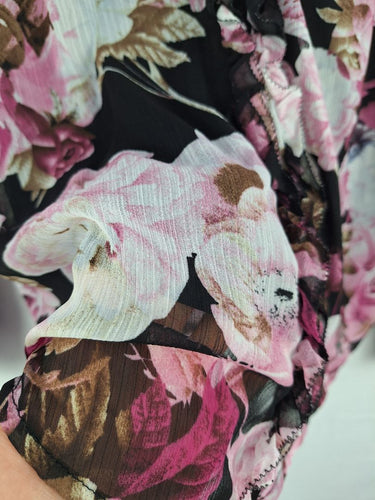 Second-Hand - Liz Jordan Seer Floral Blouse with Ruffled Neck Line Size 8 - SwapUp