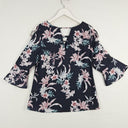 Second-Hand - Floral Print Blouse With Laced Sleeves Size - SwapUp
