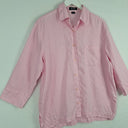 Second-Hand - Yarra Trail Sherbet Pink Boxy Linen Shirt Size 12 - SwapUp
