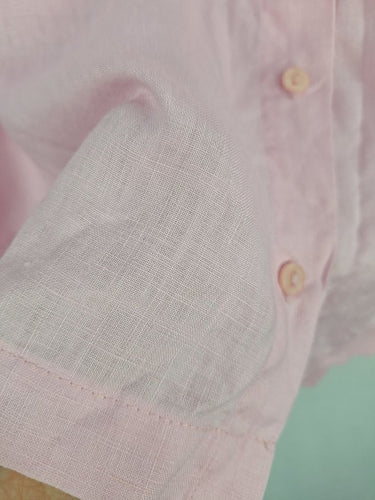 Second-Hand - Yarra Trail Sherbet Pink Boxy Linen Shirt Size 12 - SwapUp