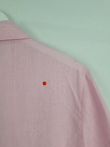 Second-Hand - Yarra Trail Sherbet Pink Boxy Linen Shirt Size 12 - SwapUp