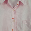 Second-Hand - Yarra Trail Sherbet Pink Boxy Linen Shirt Size 12 - SwapUp