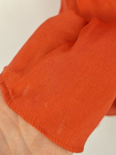 Second-Hand - Witchery Blood Orange Off Shoulder Top Size 6 - SwapUp